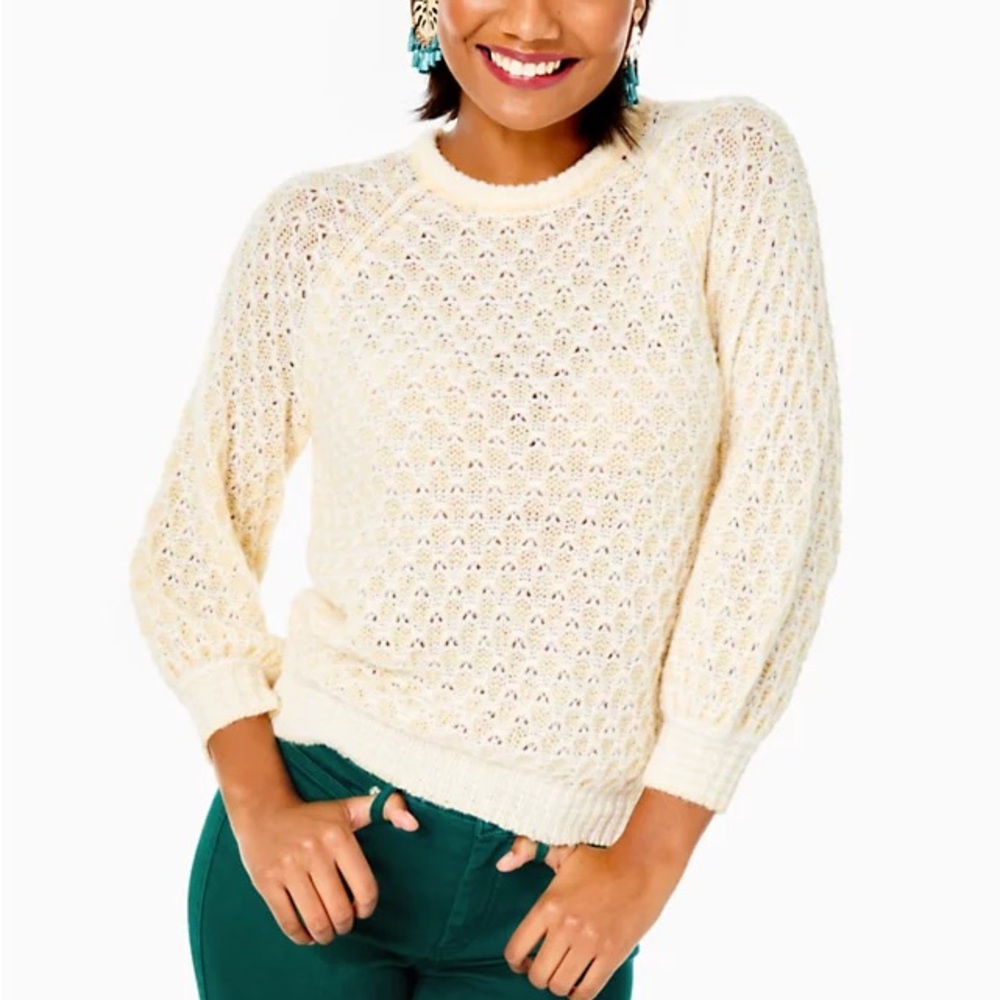 NWOT Lilly Pulitzer Corabelle Sweater. Off white/yellowish. Size Small.